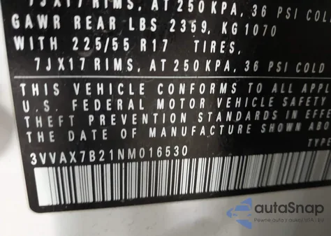 2022 Volkswagen Taos 1.5T S from USA, damaged, VIN 3VVAX7B21NM016530